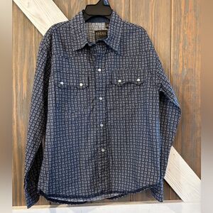 Roper Boys Long Sleeve Western Shirt Pearl Snap Sz Medium 8-10